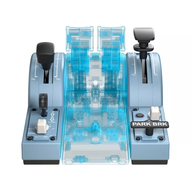 Thrustmaster TCA Quadrant Add-On Airbus Edition, μαύρο, μπλε, προσομοιωτής πτήσης, PC