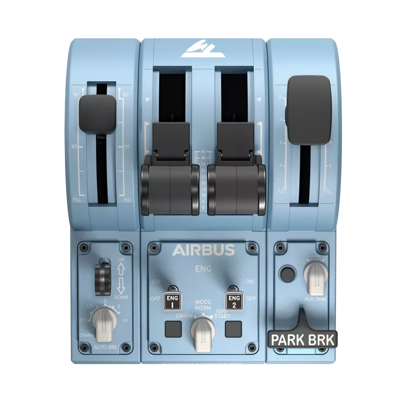 Thrustmaster TCA Quadrant Add-On Airbus Edition, μαύρο, μπλε, προσομοιωτής πτήσης, PC