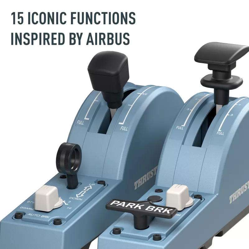 Thrustmaster TCA Quadrant Add-On Airbus Edition, μαύρο, μπλε, προσομοιωτής πτήσης, PC