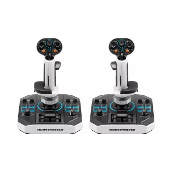 Flightstick Thrustmaster Sol-R 2 HOSAS Space Sim Duo — ενσύρματο USB Type-C, αναλογικό/ψηφιακό, μαύρο/λευκό