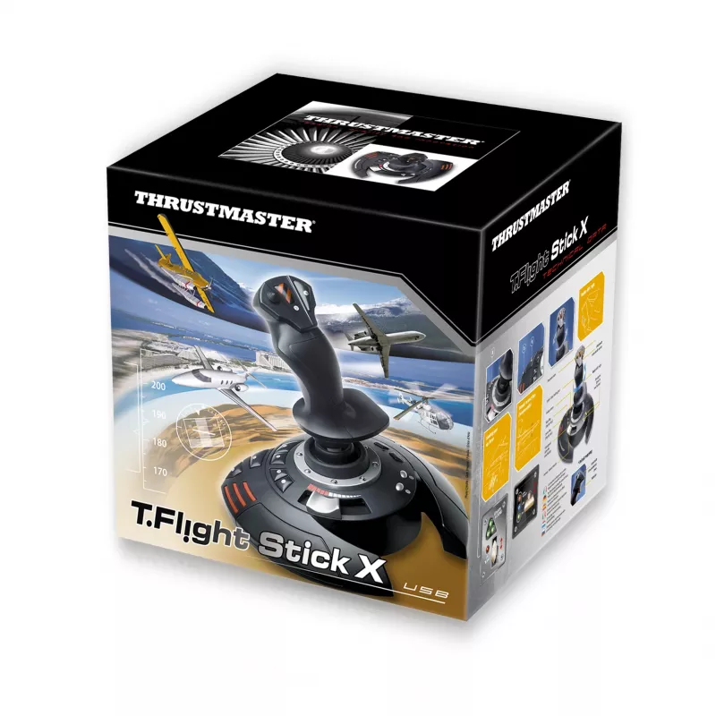 Thrustmaster T.Flight Stick X, μαύρο, κόκκινο, ασημί, USB, joystick, αναλογικό, PC, Playstation 3