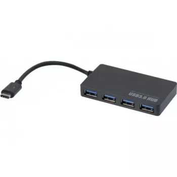 Hypertec 021308-HY Hub διασύνδεσης USB 3.2 Gen 1 (3.1 Gen 1) Type-C, 5000 Mbit/s, μαύρο