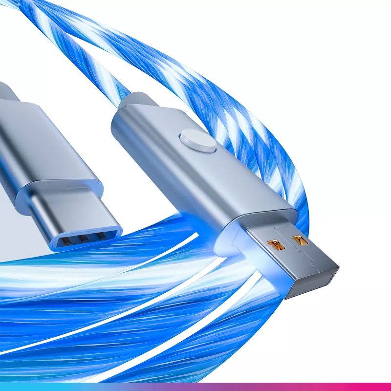 Oniverse Καλώδιο USB-A σε USB-C Quick Charge με LED - 2 μέτρα - λευκό (Multiplatform)