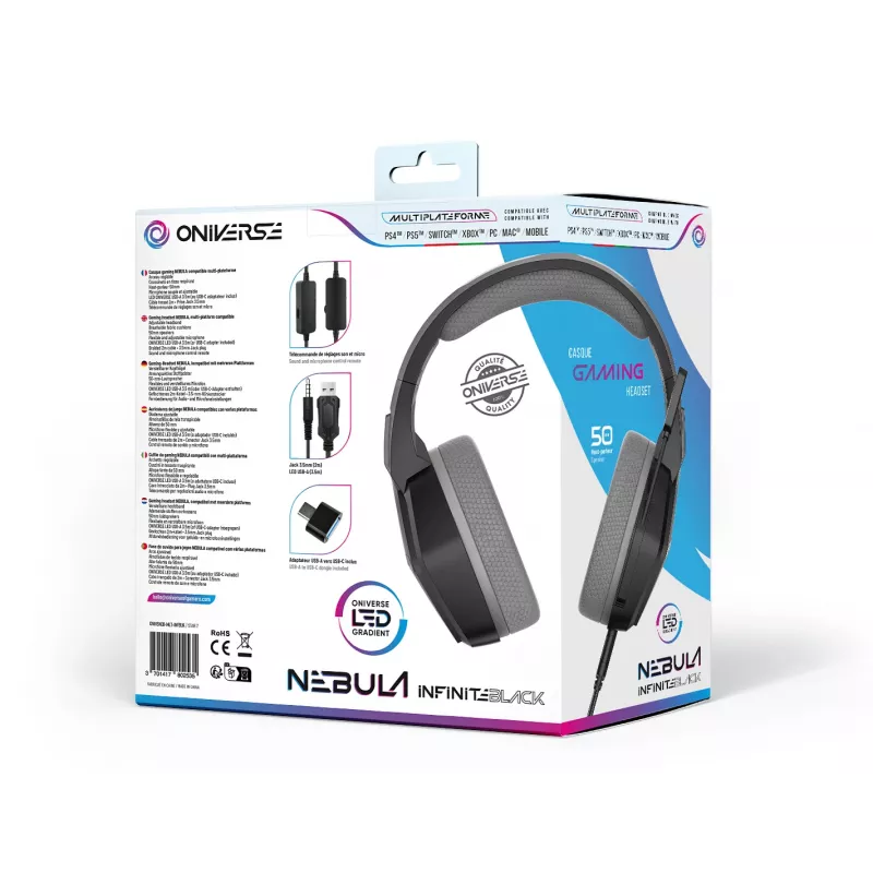 Oniverse Gaming Headset Nebula - Infinite μαύρο (Multiplatform)