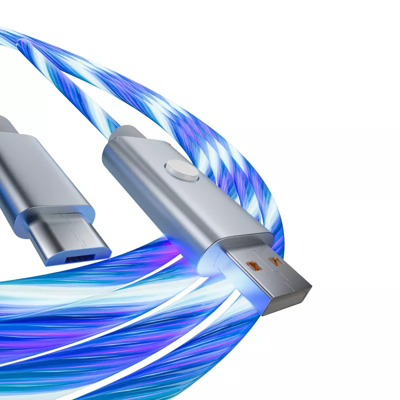 Oniverse Καλώδιο φόρτισης Micro-USB με LED – 2 μέτρα – Λευκό (Multiplattform)
