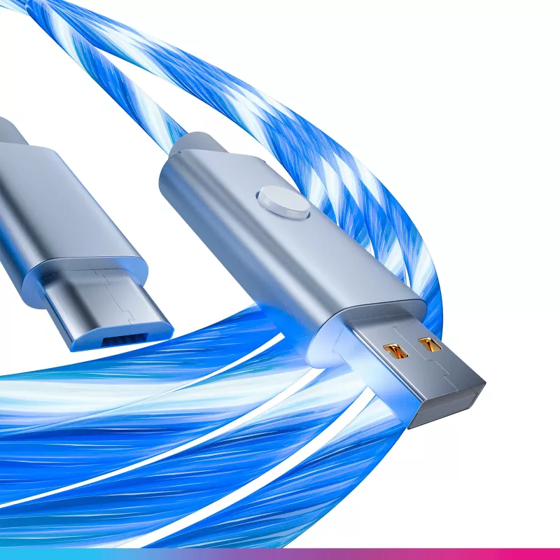 Oniverse Καλώδιο φόρτισης Micro-USB με LED – 2 μέτρα – Λευκό (Multiplattform)