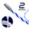 Oniverse Καλώδιο φόρτισης Micro-USB με LED – 2 μέτρα – Λευκό (Multiplattform)