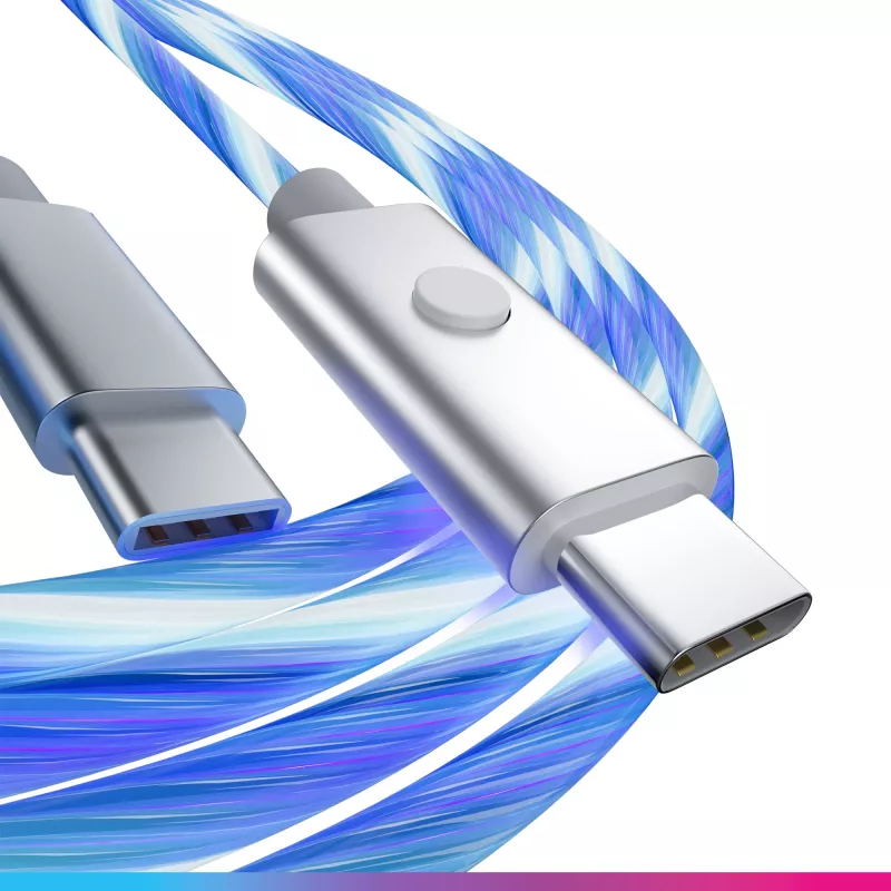 Oniverse Καλώδιο γρήγορης φόρτισης USB-C σε USB-C – 2 μέτρα – LED (Multiplattform)