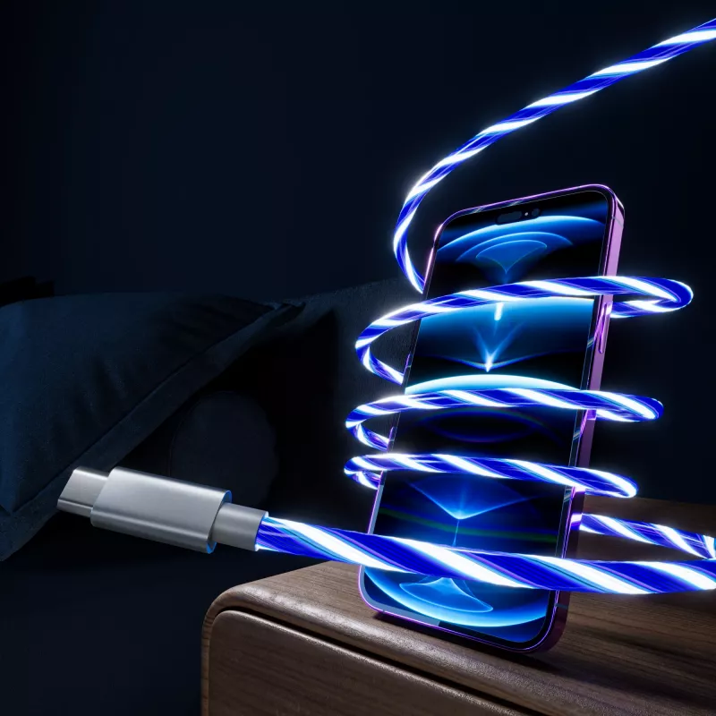 Oniverse Καλώδιο γρήγορης φόρτισης USB-C σε USB-C – 2 μέτρα – LED (Multiplattform)