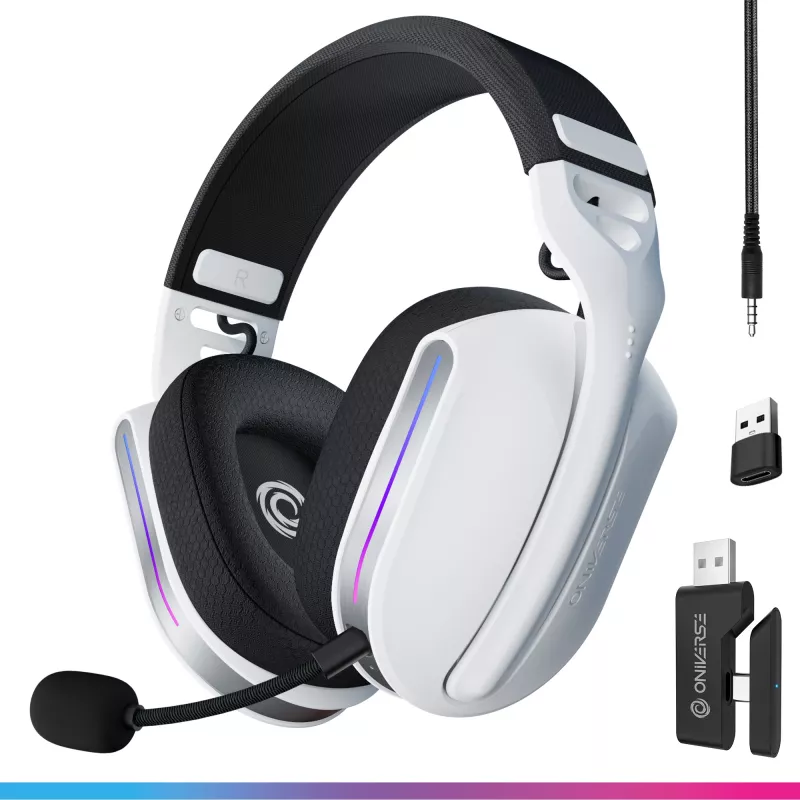 Oniverse Ασύρματο Gaming Headset Polaris - Celestial White (Πολλαπλών πλατφορμών)