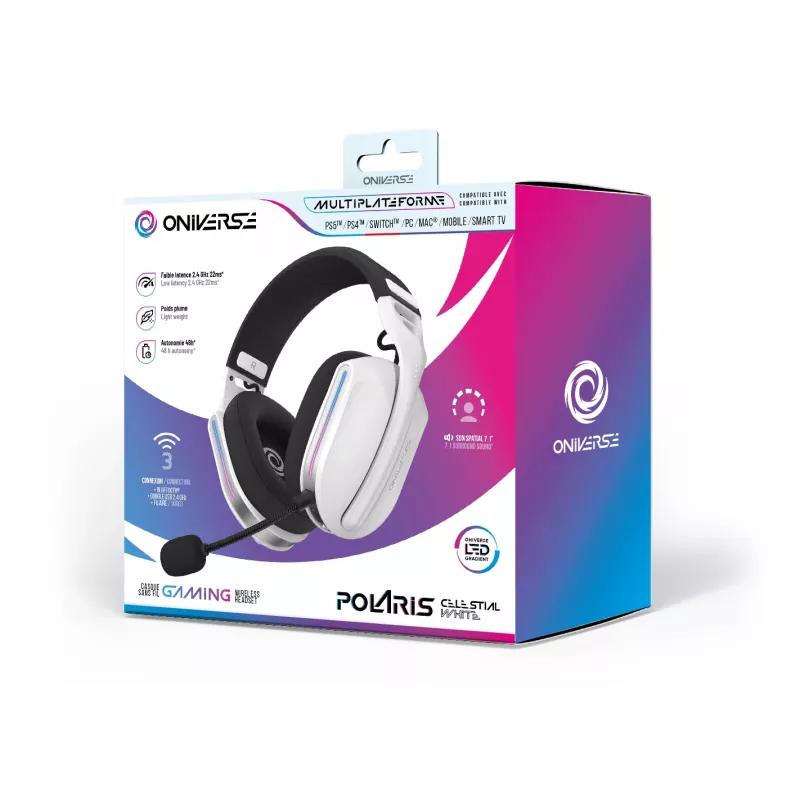 Oniverse Ασύρματο Gaming Headset Polaris - Celestial White (Πολλαπλών πλατφορμών)