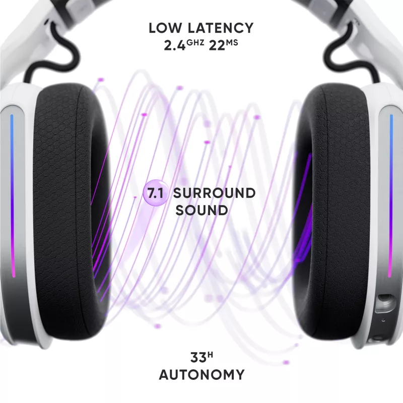 Oniverse Ασύρματο Gaming Headset Polaris - Celestial White (Πολλαπλών πλατφορμών)