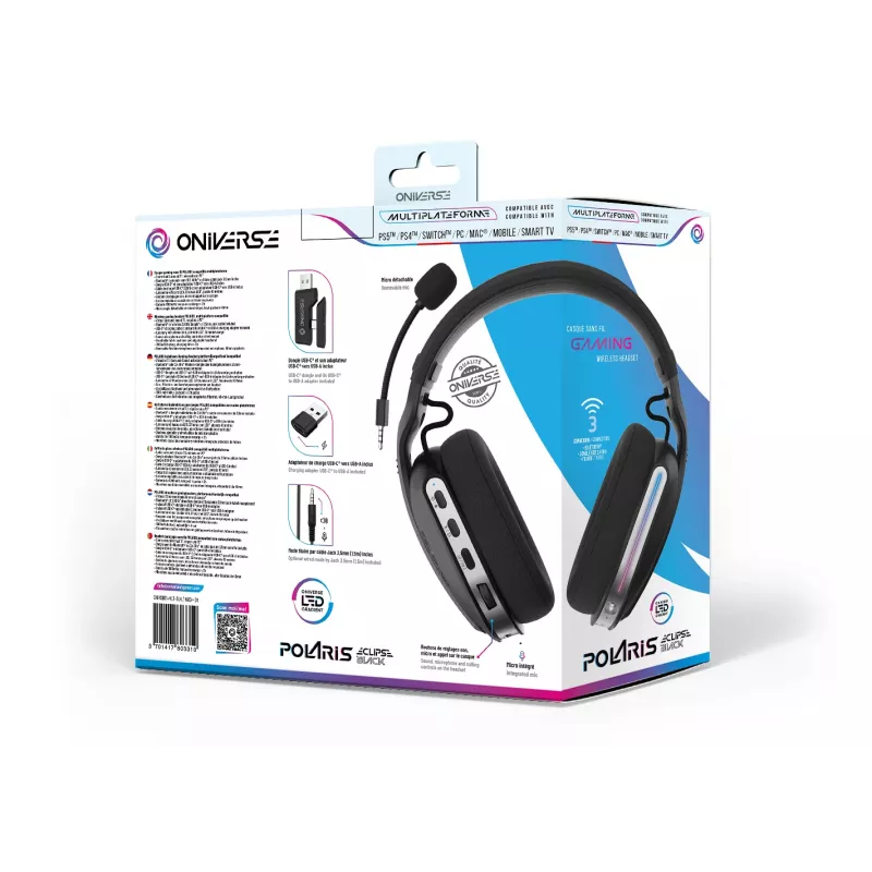 Oniverse Ασύρματο Gaming Headset Polaris - Eclipse Μαύρο (Multiplattform)