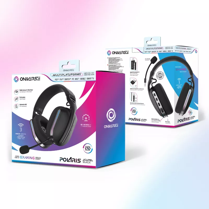 Oniverse Ασύρματο Gaming Headset Polaris - Eclipse Μαύρο (Multiplattform)