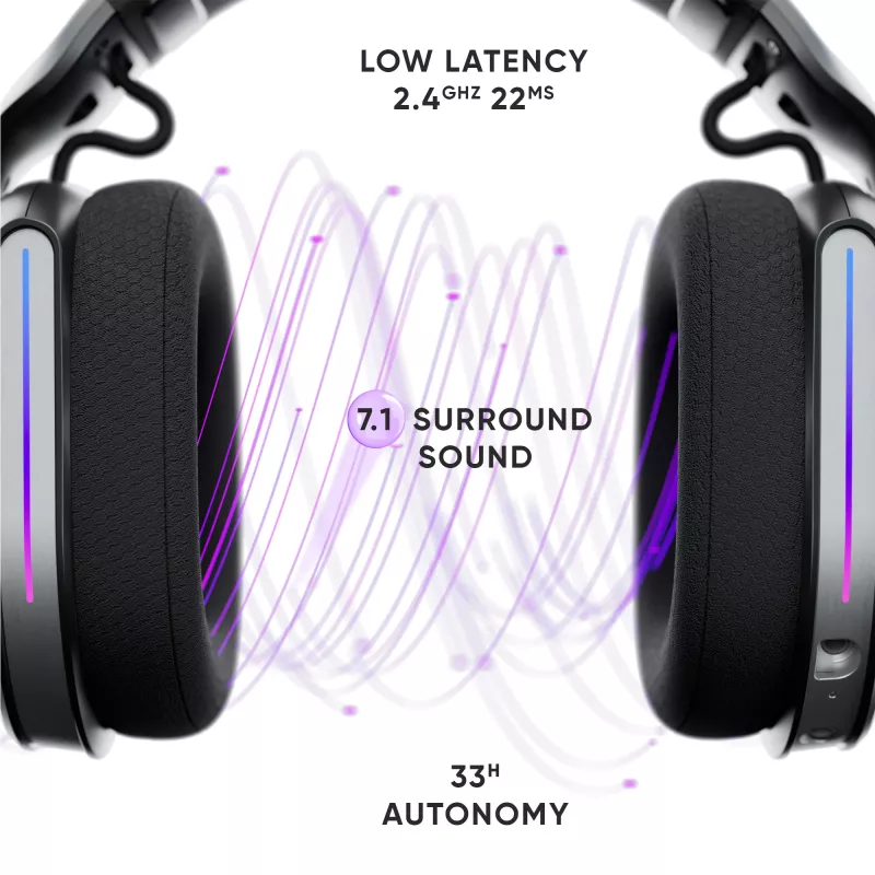 Oniverse Ασύρματο Gaming Headset Polaris - Eclipse Μαύρο (Multiplattform)