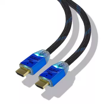 Steelplay 4K 2.0 HDMI High Speed Ultra Hd Led Καλώδιο 2M, 2 m, HDMI Type A (Standard), HDMI Type A (Standard), 3D, 18 Gbit/s, Μαύρο, Μπλε