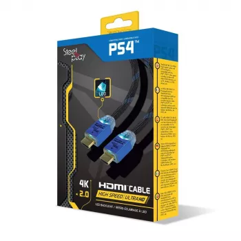 Steelplay 4K 2.0 HDMI High Speed Ultra Hd Led Καλώδιο 2M, 2 m, HDMI Type A (Standard), HDMI Type A (Standard), 3D, 18 Gbit/s, Μαύρο, Μπλε