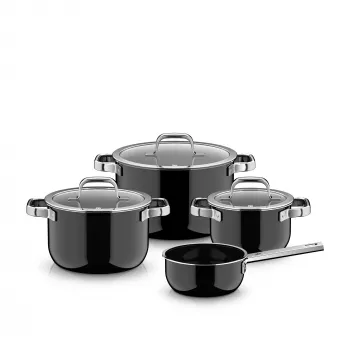 WMF Fusiontec Mineral Pro σετ μαγειρικών σκευών, 4 τεμ., μαύρο (3201114028)