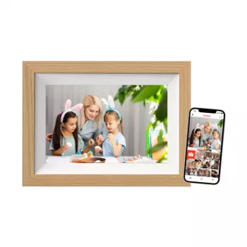 Braun DigiFrame 10W ψηφιακή κορνίζα λευκό, ξύλο 25,6 cm (10,1 ίντσες) οθόνη αφής Wi-Fi