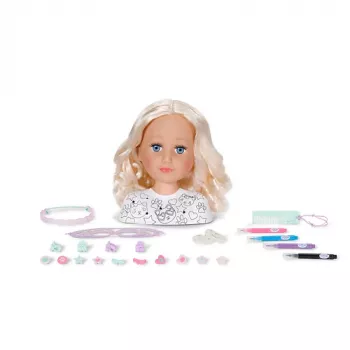 BABY born Styling Head Paint Artist, κεφάλι κούκλας για μακιγιάζ/στυλ, θηλυκό, 3 έτος(-η), αγόρι/κορίτσι, πολύχρωμο