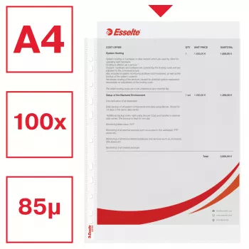 Esselte Plastlomme A4 75my διάφανο 100 τεμ.
