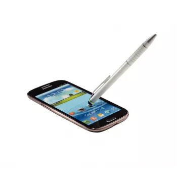 Leitz Στυλό Stylus 2 σε 1 Complete για συσκευές αφής, Universal, Όλες οι μάρκες, Ασημί, iPad, Αλουμίνιο, Σιλικόνη, 10 g