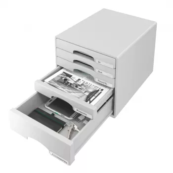 Leitz Drawer cabinet Plus 5-drawer, 5 συρτάρια, πλαστικό, γκρι, 287 x 363 x 270 mm