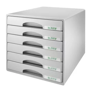 Leitz Schubladenschrank Plus 6 συρτάρια, 6 συρτάρι(α), Πλαστικό, Γκρι, 287 x 363 x 270 mm