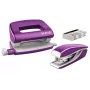 Leitz Tacker & Locher Set Mini WOW, 10 φύλλα, μεταλλικό, βιολετί, μέταλλο, πλαστικό, 80 g/m², 3,5 cm, πίσω