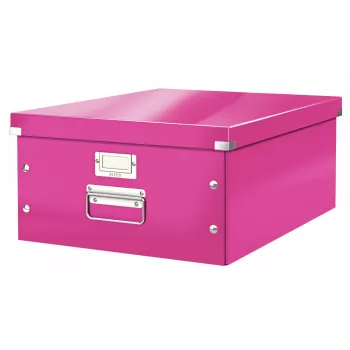 Leitz Click & Store WOW μεγάλο κουτί αποθήκευσης, ροζ, χαρτόνι, νικέλιο, 369 mm, 482 mm, 200 mm