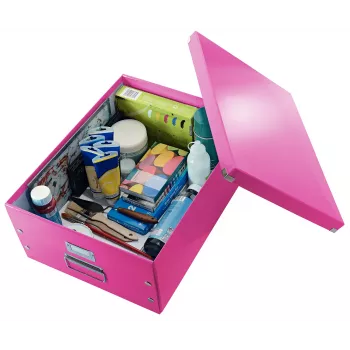 Leitz Click & Store WOW μεγάλο κουτί αποθήκευσης, ροζ, χαρτόνι, νικέλιο, 369 mm, 482 mm, 200 mm