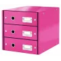 Leitz Click & Store WOW Schubladenschrank (3 συρτάρια), Ροζ, Χαρτόνι, 286 mm, 358 mm, 282 mm, 2,21 kg