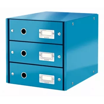Leitz Click & Store WOW Schubladenschrank (3 συρτάρια), Μπλε, Χαρτόνι, 2,21 kg