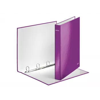 Leitz Ringbinder WOW Laminierte A4+ 4DR/25mm, A4, χαρτόνι, μεταλλικό, βιολετί, 230 φύλλα, 80 g/m², 2,5 cm
