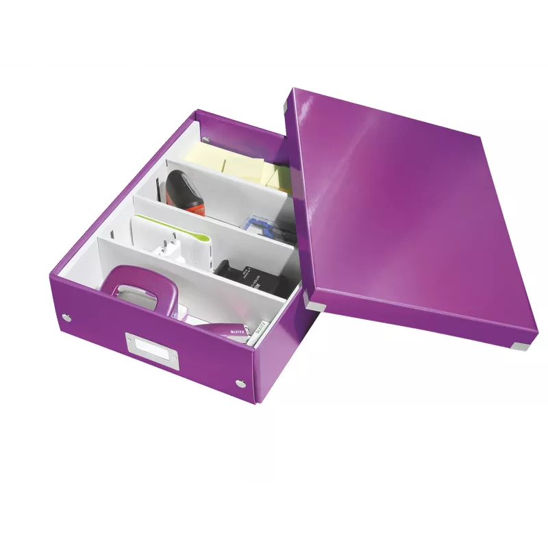 Leitz Click & Store WOW Μεσαίο κουτί οργάνωσης, μωβ, χαρτόνι, 880 g