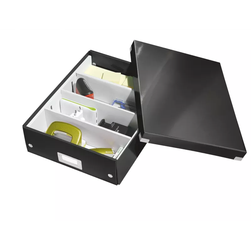 Leitz Click & Store WOW Μεσαίο κουτί οργάνωσης, μαύρο, χαρτόνι, 880 g