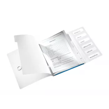 Leitz WOW PP Βιβλίο διαχωριστικών, 6 διαχωριστικά, A4, πολυπροπυλένιο (PP), μπλε, μεταλλικό, 200 φύλλα, 260 mm, 17 mm