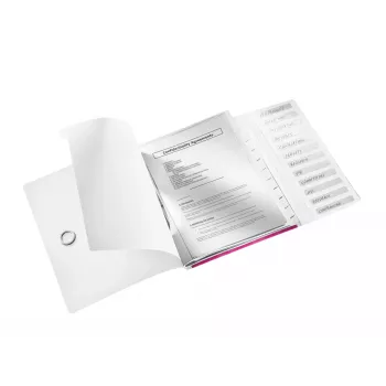 Leitz WOW Βιβλίο διαχωριστικών από PP, 12 διαχωριστικά, A4, πολυπροπυλένιο (PP), μεταλλικό, ροζ, 200 φύλλα, 265 mm, 17 mm