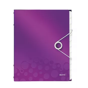 Leitz Βιβλίο διαχωριστικών WOW PP 12 διαχωριστικά, A4, πολυπροπυλένιο (PP), μεταλλικό, μωβ, 200 φύλλα, 265 mm, 17 mm