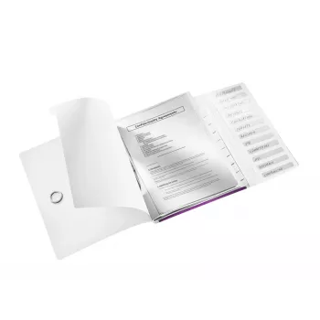 Leitz Βιβλίο διαχωριστικών WOW PP 12 διαχωριστικά, A4, πολυπροπυλένιο (PP), μεταλλικό, μωβ, 200 φύλλα, 265 mm, 17 mm