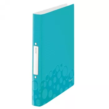 Leitz Ringbinder WOW PP A4 2RR/25mm, A4, στρογγυλός δακτύλιος, πολυπροπυλένιο (PP), μπλε, μεταλλικό, λευκό, 190 φύλλα