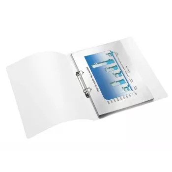 Leitz Ringbinder WOW PP A4 2RR/25mm, A4, στρογγυλός δακτύλιος, πολυπροπυλένιο (PP), μπλε, μεταλλικό, λευκό, 190 φύλλα