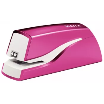 Leitz NeXXt Συρραπτικό με μπαταρία WOW 5566, 10 φύλλα, 1 cm, πλαστικό, ροζ, λευκό, μπαταρία, 50 mm
