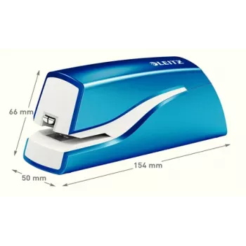 Leitz NeXXt Συρραπτικό με μπαταρία WOW 5566, 10 φύλλα, 1 cm, πλαστικό, μπλε, λευκό, μπαταρία, 50 mm