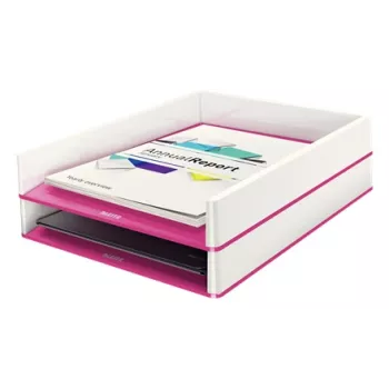 Leitz Θήκη εγγράφων WOW Dual Colour, πλαστικό, μεταλλικό, ροζ, A4, 267 mm, 336 mm, 49 mm