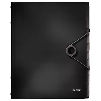 Leitz Trennbuch Solid με 12 tabs, φάκελος με πτερύγιο, A4, πολυπροπυλένιο (PP), μαύρο, 200 φύλλα, 80 g/m²