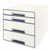 Leitz WOW Cube συρτάρι 4 συρτάρια, 4 συρτάρια, πλαστικό, λευκό, 1 τεμ., 287 mm, 270 mm