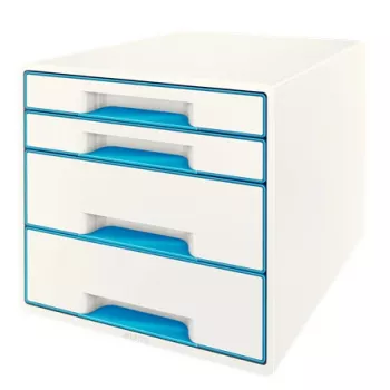 Leitz WOW Cube συρτάρι 4 συρτάρια, 4 συρτάρια, πλαστικό, μπλε, λευκό, 1 τεμ., 287 mm, 270 mm