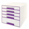Leitz Drawer Cabinet WOW Cube 5-drawer, 5 συρτάρια, πλαστικό, βιολετί, λευκό, 1 τεμ., 287 mm, 270 mm