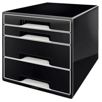 Leitz Desk Cube 4 συρτάρια, 4 συρτάρια, πλαστικό, μαύρο, 1 τεμ., 270 mm, 287 mm